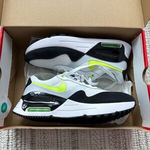 Nike Air Max System White Black Volt Green Running shoes DM9537 100 Mens 8 NIB